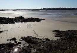 Écriture sur sable en baie de Lancieux le 15 septembre 2019