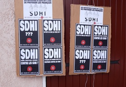 Pancartes SDHI à Neuville-sur-Saône le 20 octobre 2019
